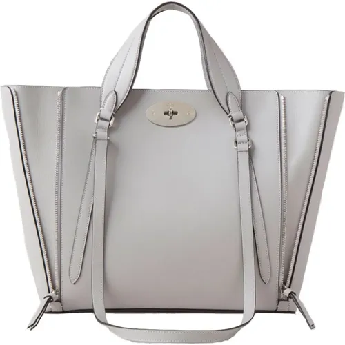 Small Bayswater Zip Tote, Pale Grey , female, Sizes: ONE SIZE - Mulberry - Modalova