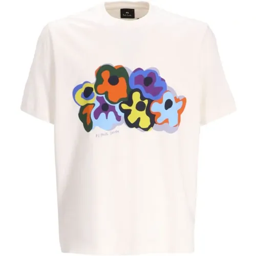 Blumenmuster Rundhals T-shirt , Herren, Größe: S - Paul Smith - Modalova