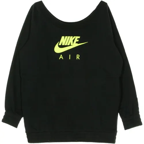 Leichtes Crew Neck Damen Sportbekleidung in Schwarz/Volt - Nike - Modalova