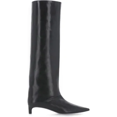 Leather Knee-High Arrow Toe Boots , female, Sizes: 6 UK, 4 UK, 5 1/2 UK, 3 UK - Jil Sander - Modalova