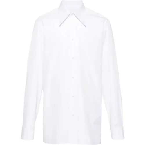 Cotton Shirt with Four-Stitch Logo , male, Sizes: M - Maison Margiela - Modalova