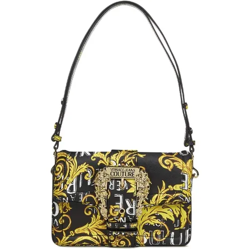 Black Baroque Print Shoulder Bag for Women , female, Sizes: ONE SIZE - Versace Jeans Couture - Modalova