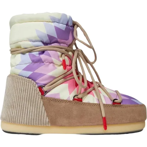 Flat MultiColour Kaleidoscope Graphic Shoes , female, Sizes: 4 UK - moon boot - Modalova