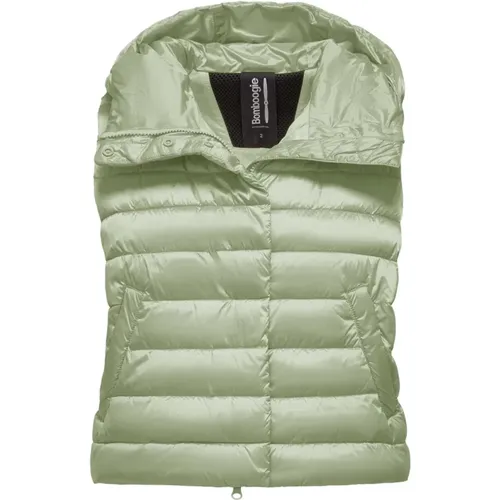 Shiny Nylon Padded Vest with Hood , female, Sizes: 2XL, S, XL, 3XL, XS, L - BomBoogie - Modalova