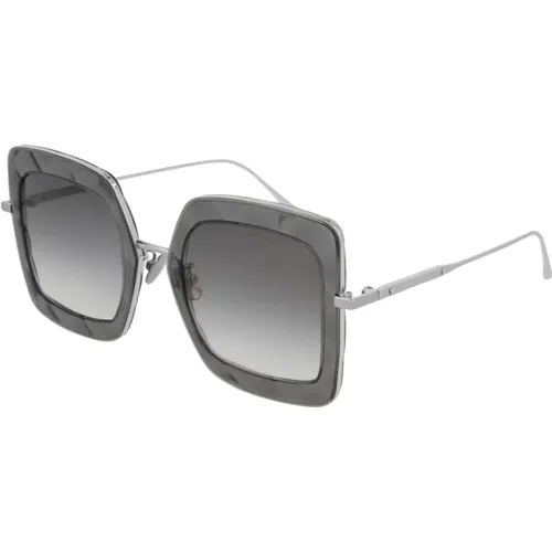 Silver/Grey Shaded Sunglasses - Bottega Veneta - Modalova