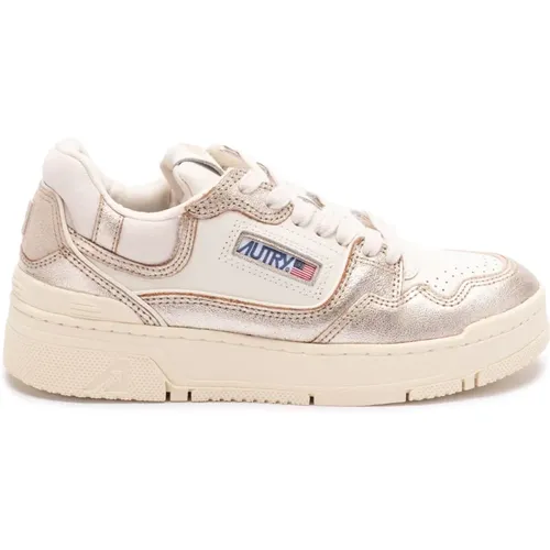 White Leather Sneakers with Embroidery , female, Sizes: 3 UK, 6 UK, 2 UK, 4 UK - Autry - Modalova