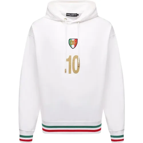 Cotton Sweatshirt with Hood , male, Sizes: XL - Dolce & Gabbana - Modalova