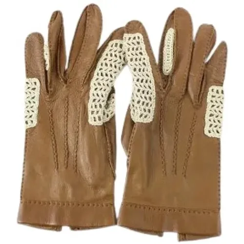 Pre-owned Leather gloves , female, Sizes: ONE SIZE - Hermès Vintage - Modalova