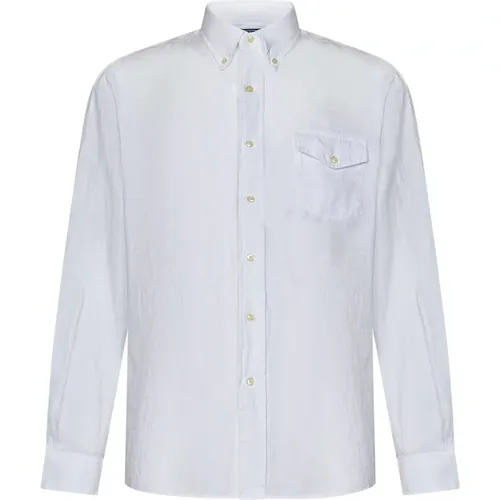 Klassisches weißes Leinenhemd , Herren, Größe: M - Ralph Lauren - Modalova