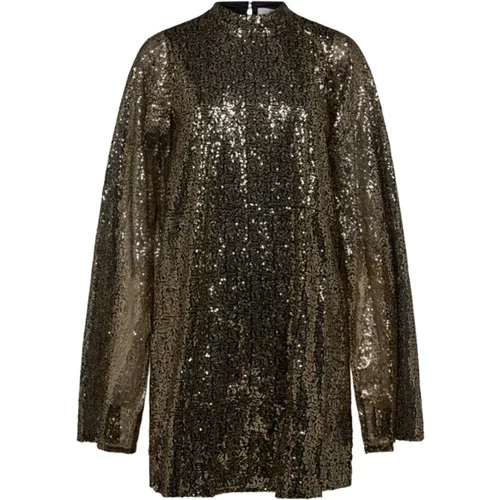 Sequin Dress with Long Sleeves and High Neck , female, Sizes: S, M - Co'Couture - Modalova