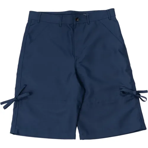 Navy Polyester Shorts , male, Sizes: M, L - Comme des Garçons - Modalova