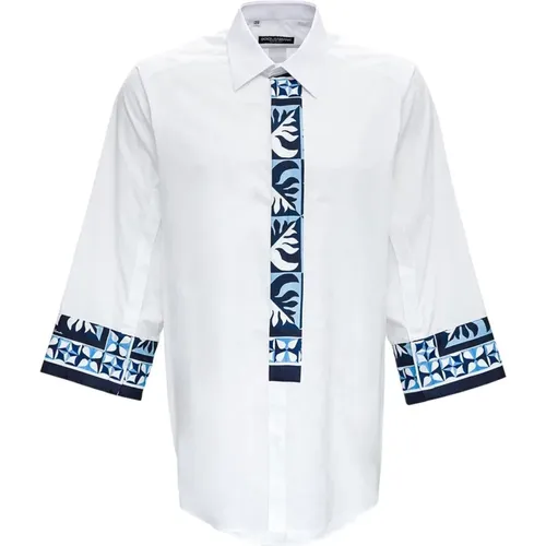 Kurzarmhemd mit gepunktetem Print , Herren, Größe: L - Dolce & Gabbana - Modalova