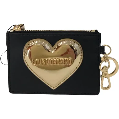 Schwarze Crossbody Tasche mit Schlüsselanhänger , Damen, Größe: ONE Size - Love Moschino - Modalova