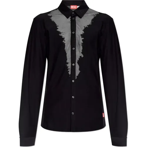 Shirt with logo S-Sun-Plain , male, Sizes: L, M - Diesel - Modalova