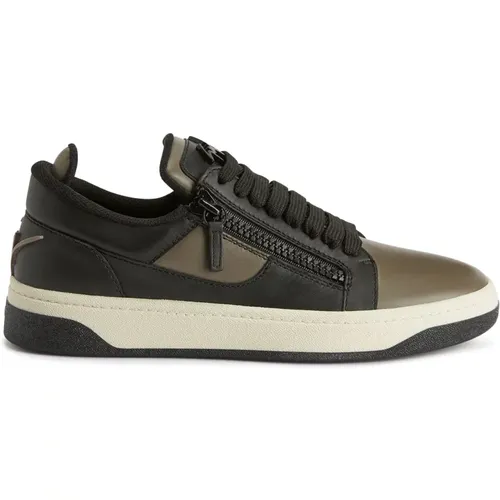 Grey Leather Casual Trainers , male, Sizes: 12 UK, 7 UK, 8 UK, 11 UK, 10 UK - giuseppe zanotti - Modalova