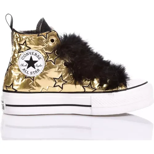 Customized Gold Women's Sneakers , female, Sizes: 4 1/2 UK, 7 UK, 4 UK, 5 UK - Converse - Modalova