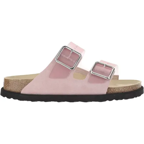 Rosa PVC Sandalen mit Wildlederbesatz , Damen, Größe: 37 EU - Birkenstock - Modalova