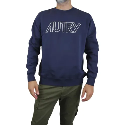 Navy Round Neck Sweatshirt , male, Sizes: M - Autry - Modalova