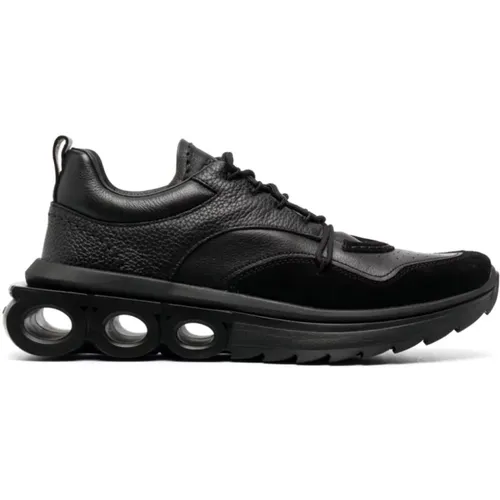 Leather Sneaker with Rubber Sole , male, Sizes: 6 UK - Salvatore Ferragamo - Modalova