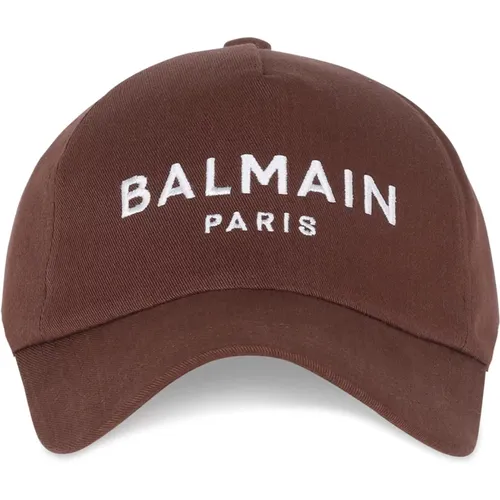 Embroidered Cotton Cap , male, Sizes: ONE SIZE - Balmain - Modalova