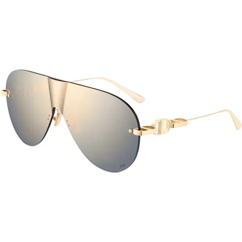 Gold Chain Sunglasses with Mirrored Lenses , female, Sizes: 64 MM - Dior - Modalova