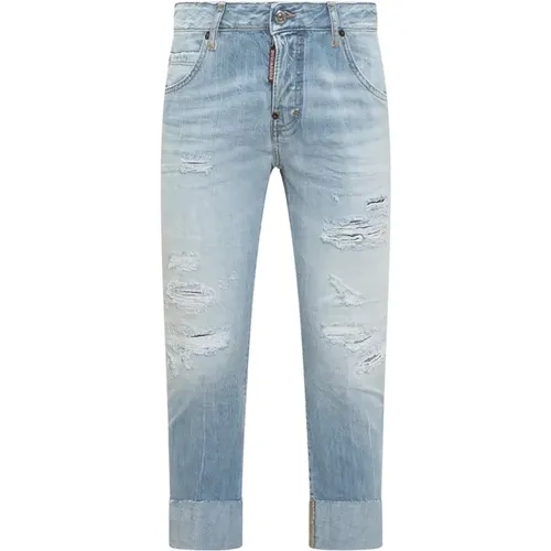 Slim-fit Distressed Cropped Jeans - Dsquared2 - Modalova