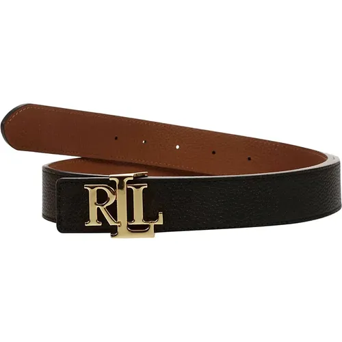 Reversible Brown & Belt with Gold Logo , female, Sizes: L - Ralph Lauren - Modalova