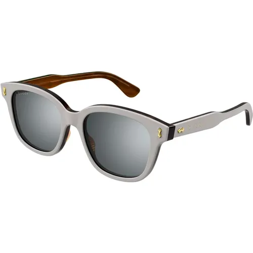 Silber/Braune Sonnenbrille , Herren, Größe: 52 MM - Gucci - Modalova