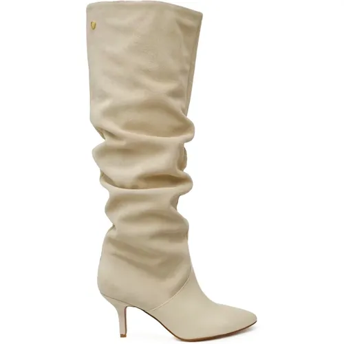 Cremeweißer Stiefel mit spitzer Zehenpartie und Stiletto-Absatz , Damen, Größe: 40 EU - Fabienne Chapot - Modalova