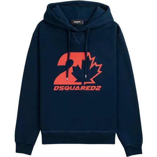 Cool Fit Hoodie with Red Logo , male, Sizes: S, XL - Dsquared2 - Modalova