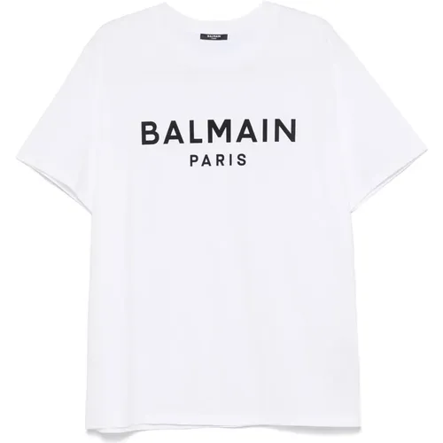 Stylisches Monochromes T-Shirt , Herren, Größe: 2XL - Balmain - Modalova