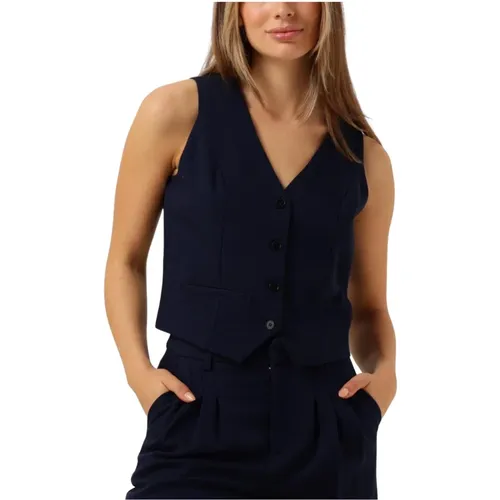 Dunkelblaues Elegantes Gilet , Damen, Größe: S - Notre-v - Modalova