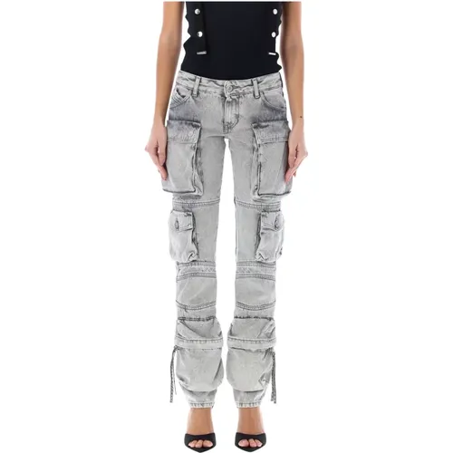 Light Grey Cargo Jeans , female, Sizes: W27, W28, W26, W25 - The Attico - Modalova