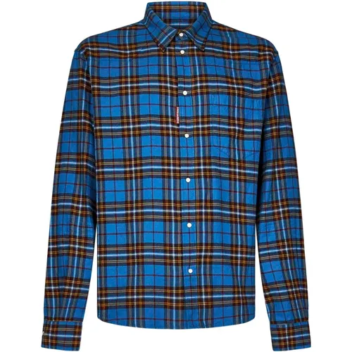 Snap Button Shirt Classic Collar , male, Sizes: S, L, M, XL - Dsquared2 - Modalova