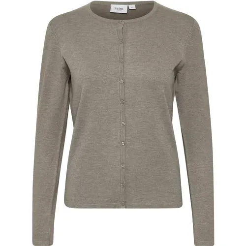 Simple Cardigan with Button Closure , female, Sizes: S, M, L - Saint Tropez - Modalova