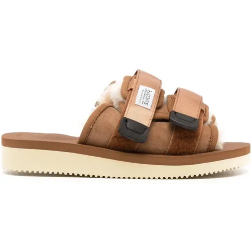 Shearling-Trimmed Slides , female, Sizes: 1 UK - Suicoke - Modalova