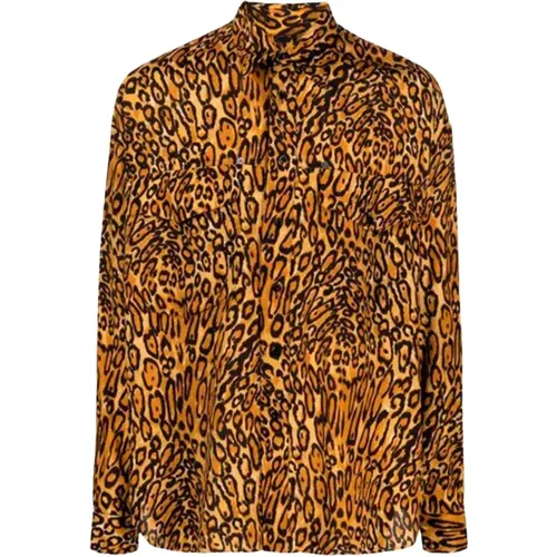 Leopard Print Classic Shirt , male, Sizes: XL, 3XL - Moschino - Modalova
