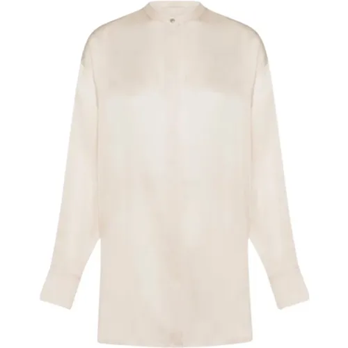 Silk Shirt with Korean Collar , female, Sizes: S - Momoni - Modalova