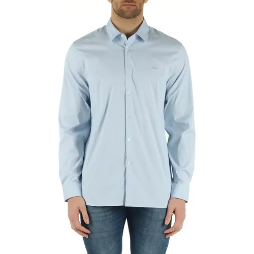 Slim Fit Cotton Shirt with Logo Patch , male, Sizes: 4XL, L, 3XL - Lacoste - Modalova