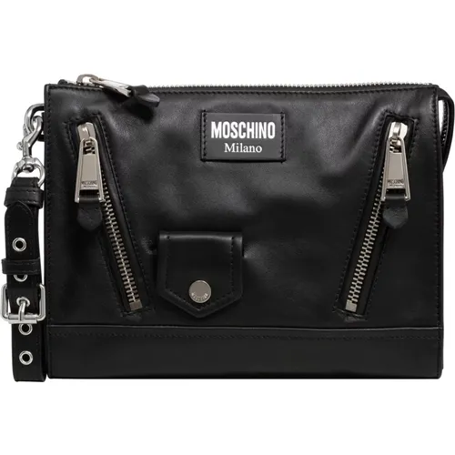 Stilvolle Biker Pouch mit Reißverschluss - Moschino - Modalova