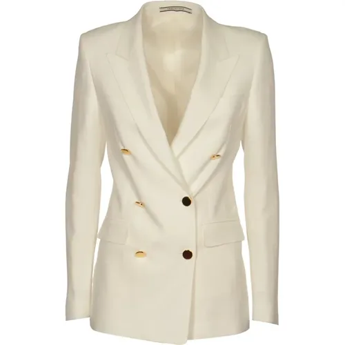 Double-Breasted Central Split Jacket , female, Sizes: S - Tagliatore - Modalova