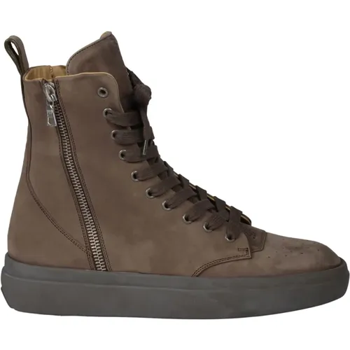 Nubuck Leather High-Top Sneakers , male, Sizes: 9 UK - Represent - Modalova