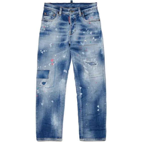 Straight Jeans mit Flecken und Logo - 642 Jean - Dsquared2 - Modalova