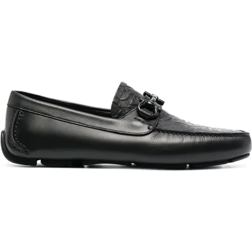 Gancini-Logo Loafers, Leather , male, Sizes: 5 UK - Salvatore Ferragamo - Modalova