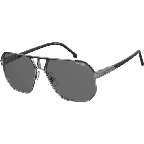 Matt Schwarze Sonnenbrille mit Grauen Gläsern , Herren, Größe: 62 MM - Carrera - Modalova