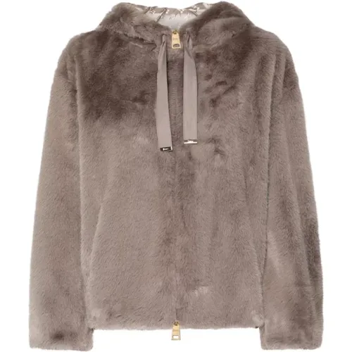 Faux-Fur Coat Zip Hood , female, Sizes: S, M, XS - Herno - Modalova