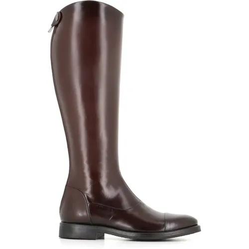 Dark Leather Boots with Zipper , female, Sizes: 5 1/2 UK, 4 UK, 5 UK - Alberto Fasciani - Modalova