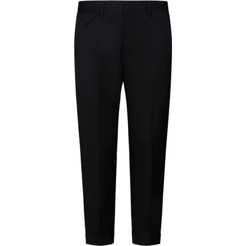 Wool Blend Cropped Trousers , male, Sizes: W38, W40, W31, W34, W30, W33, W36, W35, W32 - Low Brand - Modalova