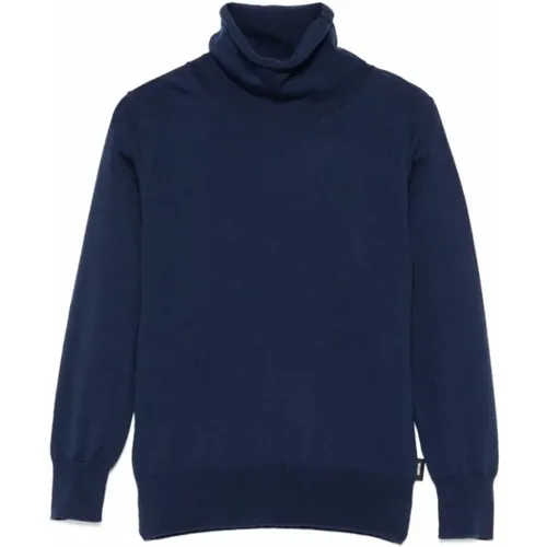 Navy Wollpullover mit hohem Kragen - Aspesi - Modalova