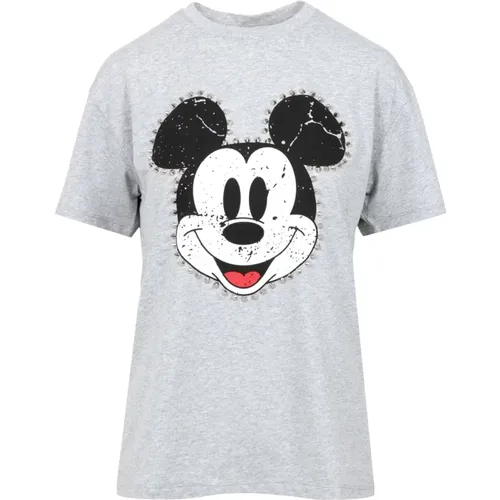 Mickey Crew-neck T-shirt Grau , Damen, Größe: S - Aniye By - Modalova